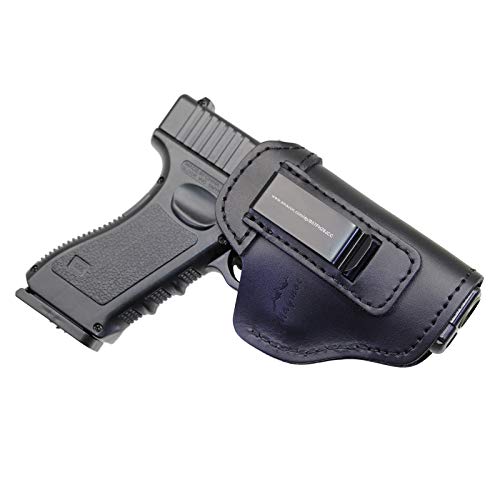 MAYMOC The Defender Funda de Cuero IWB para S&W M&P Shield - Glock 17-19 19 22 23 32 33 / Springfield XD & XDS/Plus Todas Las Pistolas de tamaño Similar (Correcto)