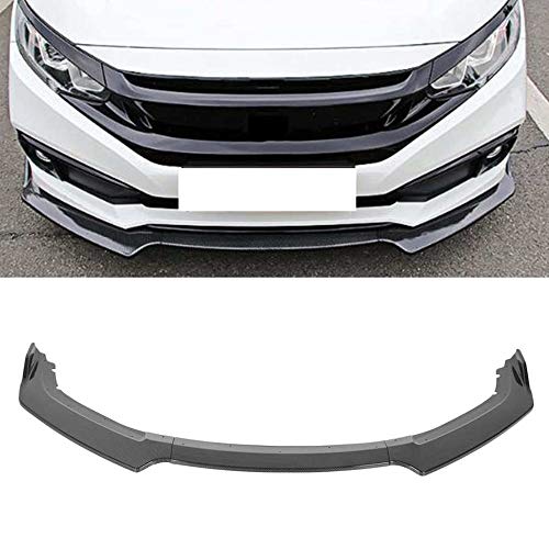 MFQO Front Lip Spoiler, Accesorio de Estilo de Fibra de Carbono del alerón de Labios Delantero Delantero 3pcs para Honda Civic 2016-2020 Accesorios para automóviles