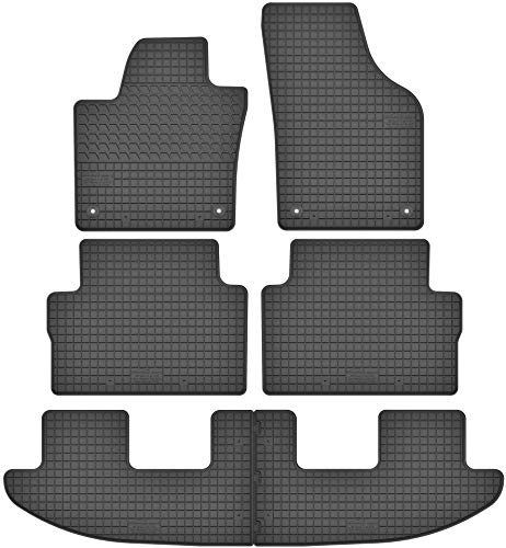 Motohobby Juego de alfombrillas de goma para Seat Alhambra II/VW Volkswagen Sharan II (a partir de 2010) – para 7 personas – Ajuste perfecto