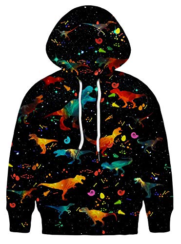 Niños Niñas Galaxy Dinosaur Hoodies Novedad Pullover Sudaderas Jerséis con Capucha A1 M Pack of 1