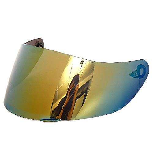 NO LOGO KF-Visor, Visera for AGV K3 K5 SV Casco de la Motocicleta Cubrir Partes de los vidrios por Agv K3 Sv K5 Casco de la Moto de la Cara Llena de la Lente (Color : Oro)
