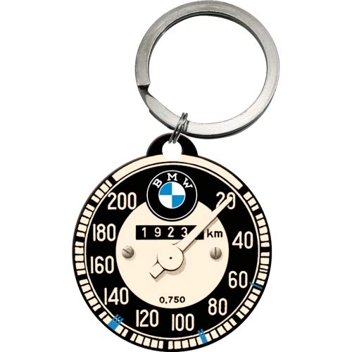 Nostalgic-Art 48016 - Llavero Redondo, Forma de tacómetro de BMW, 4 cm Nostalgic-Art 48016 - Llavero Redondo, Forma de tacómetro de BMW, 4 cm