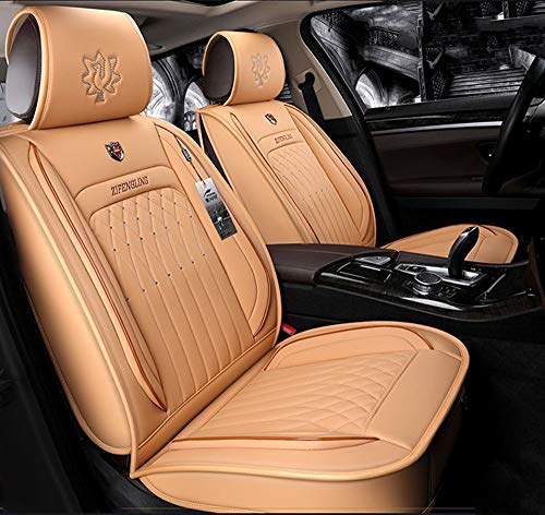 Nueva cubierta de asiento de coche todo-redondo airbag compatible universal asiento cojín completo conjunto de cuero cojín de cinco asientos,Beige