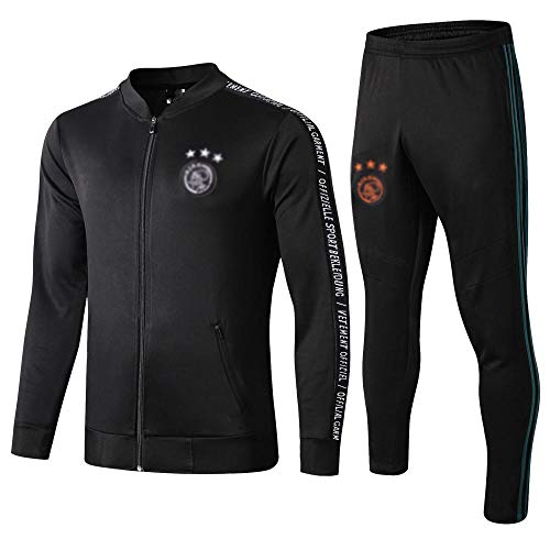 Nuevo de fútbol Hombre Regalo Rompevientos de Manga Larga Ropa de fútbol Traje de fanático del fútbol Traje de Ropa Deportiva Sudadera con Capucha de fútbol Hombres - 615-negro_SG