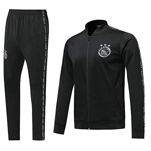 Nuevo de fútbol para Hombre Regalo Rompevientos de Manga Larga Ropa de fútbol Traje de fanático del fútbol Traje de Ropa Deportiva Sudadera con Capucha de fútbol para - 317-negro_XXL