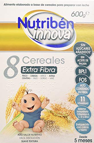 Nutribén Papillas Innova 8 Cereales Extrafibra, Desde Los 5 Meses, 600g