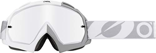 O'Neal | Gafas de Motocross | MX MTB DH FR Downhill Freeride | Lentes 3D de 1,2 mm de alta calidad para la máxima claridad, protección UV | Gafas B-10 | Unisex | Espejo Blanco Gris | Talla Única