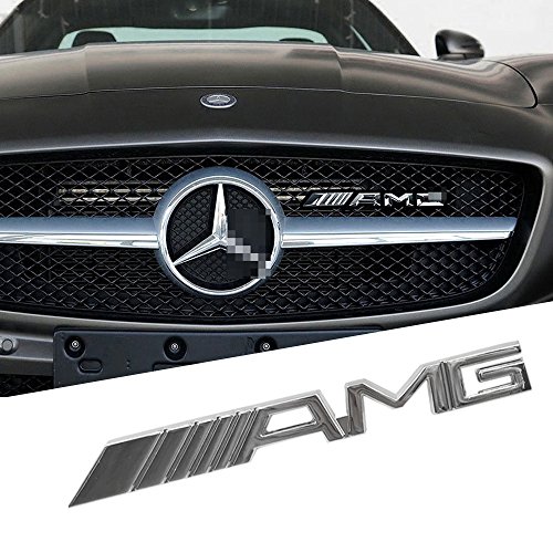 OPAYIXUNGS Metal Cromado con AMG Logo para Rejilla Frontal para la Rejilla de Rejilla