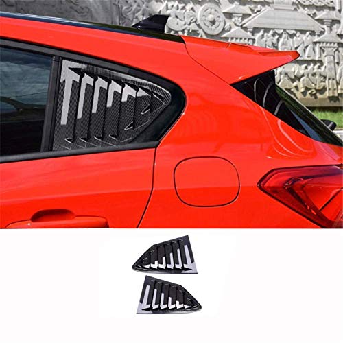 Panel de alerón trasero para ventana de ventilación lateral de coche, 2 piezas, ajuste para Ford Focus 2019 cubierta de parasol de puerta de coche (fibra de carbono, 1 par)