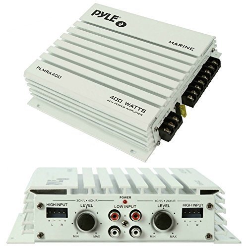 PYLE Amplificador Impermeable Marino para Uso NÁUTICO PLMRA400 4 Canales DE 200 Watt RMS Y 400 Watt MAX por Barco Piscina Resistente A. EL Agua por EMBARCACIONES O Locales A. ÉL Abierto PYLE Amplificador Impermeable Marino para Uso NÁUTICO PLMRA400 4 Canales DE 200 Watt RMS Y 400 Watt MAX por Barco Piscina Resistente A. EL Agua por EMBARCACIONES O Locales A. ÉL Abierto