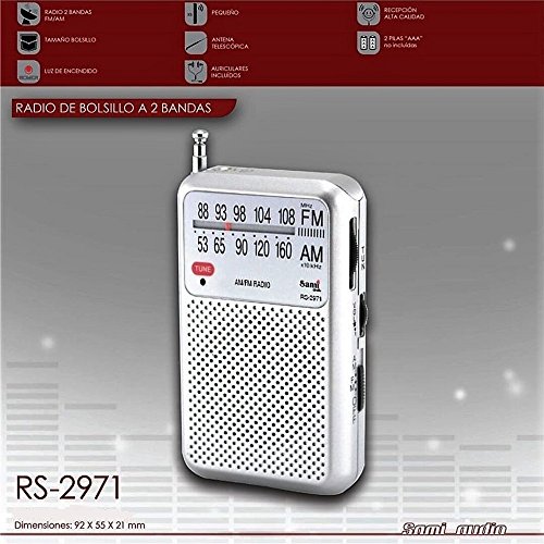 Radio Bolsillo - Am/FM - Tamaño Mini - Altavoz Interno Auriculares Incluidos