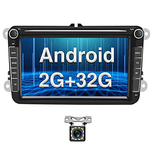 Radio para Coche Android para VW GPS 2G+32G Camecho 8'' Pantalla Táctil Bluetooth Car Reproductor Estéreo WiFi FM Radio Receptor Dual USB para VW Golf Polo Touran Tiguan Seat Altea