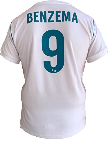 Roger's SL - REAL MADRID Camiseta Jersey Futbol Karim Benzema 9 Replica Autorizado 2017-2018 Niños (2,4,6,8,10,12,14 año) Adultos (Small, Medium, Large, Xlarge, Xxlarge) (Medium)