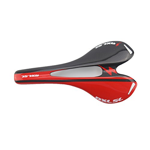 RXL SL Sillín de Carbono Bicicleta Ultraligera Amortiguador Bici Carreras Ciclismo Rojo (3K Lustroso) RXL SL Sillín de Carbono Bicicleta Ultraligera Amortiguador Bici Carreras Ciclismo Rojo (3K Lustroso)
