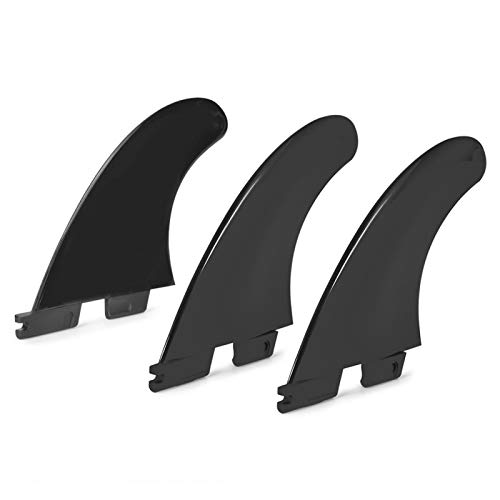 SALUTUYA Plástico Profesional 3 unids/Set FCS2 G5 Aleta de Tabla de Surf Accesorio de Fibra de Vidrio Accesorio de Surf para Deportes al Aire Libre para(Black, M Size)