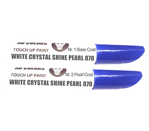 SD COLORS Kit de reparación de lápiz de pintura para retocar de 12 ml, color blanco y perla de cristal brillante 070 (sólo pintura)