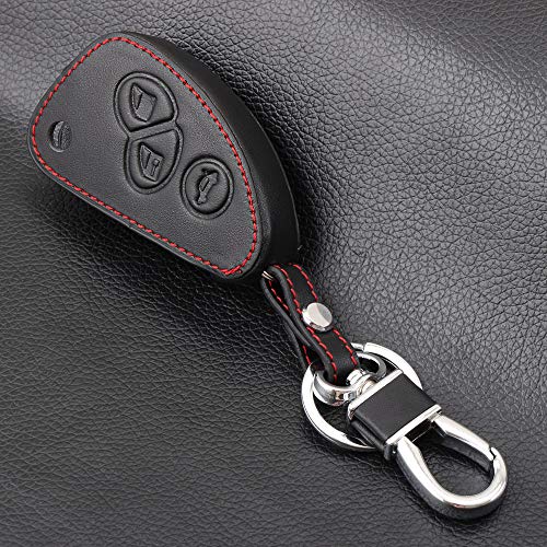 SDLWDQX Funda de Cuero Genuino para Llave de Coche, Apta para Alfa Romeo 147/156/166 GT JTD TS, 3 Botones, protección de la Carcasa de la Llave del Coche, Negro