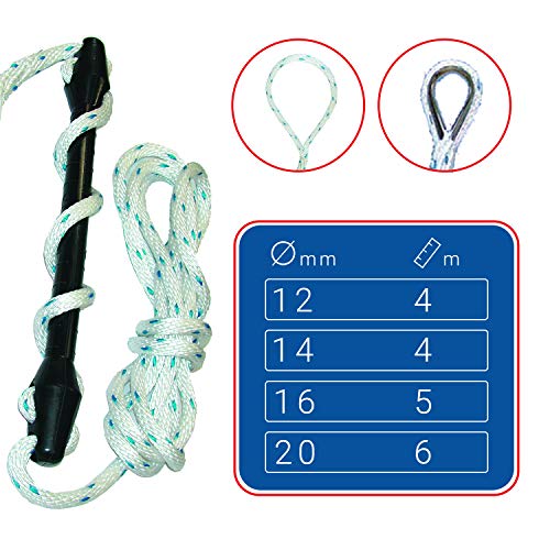 Seilflechter - Cuerda de Amarre Birotex® con Amortiguador | Alto Confort de tendido en tamaño 3, Ø 20 mm, 6 m, con Bucle de 30 cm Seilflechter - Cuerda de Amarre Birotex® con Amortiguador | Alto Confort de tendido en tamaño 3, Ø 20 mm, 6 m, con Bucle de 30 cm