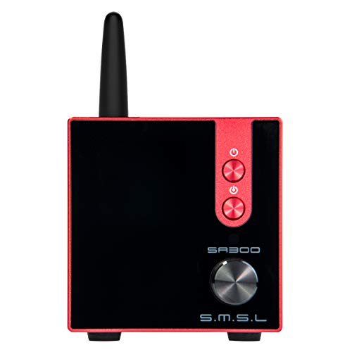 S.M.S.L Amplificador digital de alta fidelidad SA300, chip de amplificador de potencia de clase D, Bluetooth 5.0 APTX, múltiples modos de ecualización con control remoto (rojo)