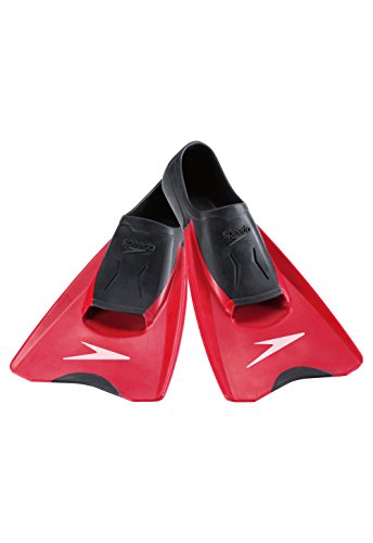 Speedo Aleta de entrenamiento de natación unisex Switchblade negro/rojo, XXL – Talla de zapatos para hombre 13-14 | Talla de zapatos para mujer 14-15