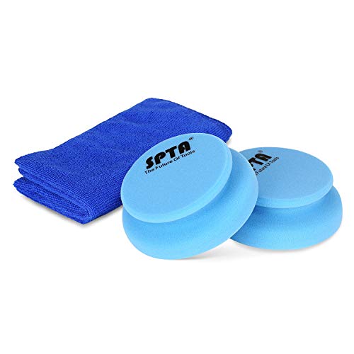 SPTA kit de almohadilla para pulir a mano, 2 Pcs 100 x 120 mm, aplicador, almohadillas de mano con manija circundante y toalla de microfibra de paño de limpieza de microfibra 1pc SPTA kit de almohadilla para pulir a mano, 2 Pcs 100 x 120 mm, aplicador, almohadillas de mano con manija circundante y toalla de microfibra de paño de limpieza de microfibra 1pc