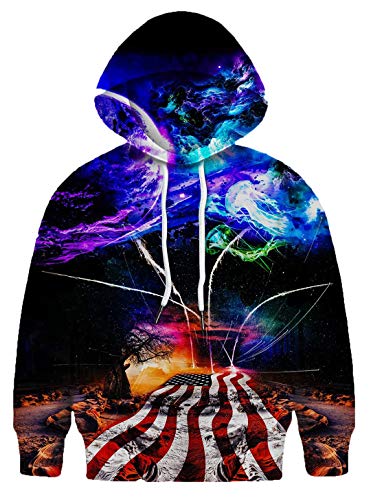 Sudadera con Capucha Infantil Galaxy Sudadera con Capucha de Manga Larga con diseño gráfico 3D para niños y niñas A1 M Pack of 1