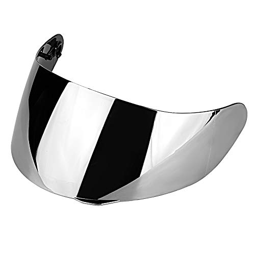 Suuonee Helmet Lens Visor, Motorcycle Wind Shield Lente Lens Visor Shield Lente de rostro completo Visor para AGV K1 K3SV K5(plateado)
