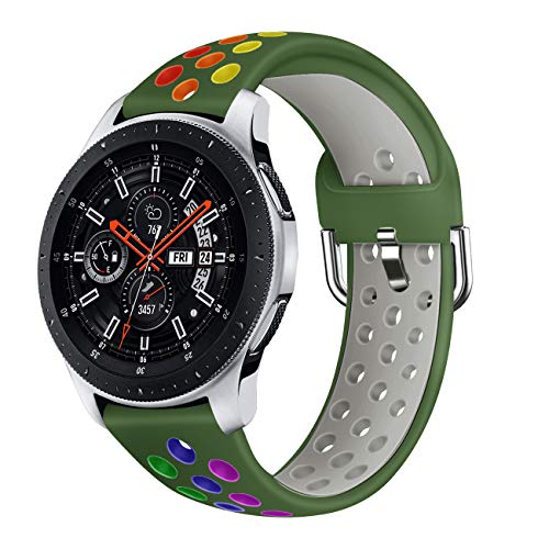 Syxinn Compatible para 22mm Correa de Reloj Galaxy Watch 46mm/Gear S3 Frontier/Classic/Galaxy Watch 3 45mm Banda de Silicona Deportiva Pulsera para Moto 360 2nd Gen 46mm/Huawei Watch GT 2 46mm
