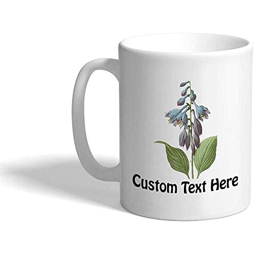 Taza de café personalizada Taza de té de cerámica botánica de 330 ml de flor L2 Texto personalizado