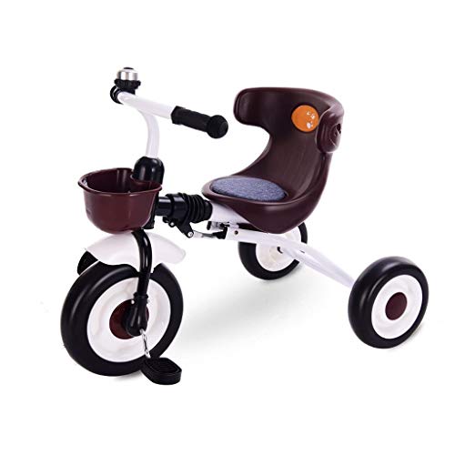 Triciclo Infantil, Triciclo recreativo al Aire Libre Triciclo Inteligente Triciclos Walker for niños Triciclo Ajustable for niños de 2 años (Color : Brown)