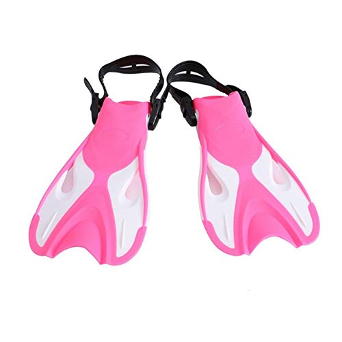 TSAUTOP Newest 2020 Nueva Ajustable niños de los niños Super-Suave y Confortable Snorkeling Natación Aletas largas Aletas de Buceo Equipo de Entrenamiento (Color : Pink, Size : M)