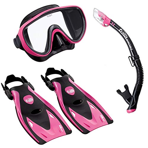 TUSA Sport Serene máscara Serie Conjunto de natación de Viaje, Black/Hot Pink