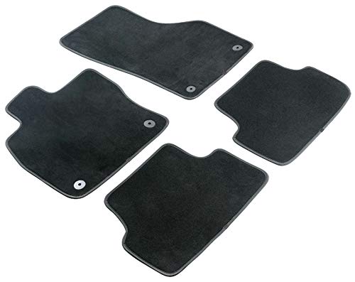 WALSER Premium Alfombras de coche Velour fieltro de la aguja compatible con VW Golf VI (10/2008-11/2013), Jetta IV (04/2010-actualidad), Scirocco (05/2008-11/2017)