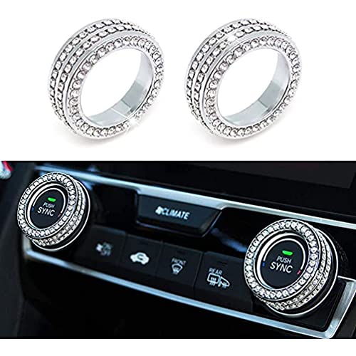 YFBB Piezas de Accesorios de Cristal Brillante, Tapas de Perilla de CA de Aire Acondicionado Ajustables, Pegatina Interior, para Honda Civic 2016 2017 2018 2019 YFBB Piezas de Accesorios de Cristal Brillante, Tapas de Perilla de CA de Aire Acondicionado Ajustables, Pegatina Interior, para Honda Civic 2016 2017 2018 2019