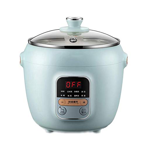 Yiyu Puchero De Cerámica Eléctricos del Hogar Lenta Fabricador Automático De Cocina Gachas 1L Multi Cooker j (Color : Blue)