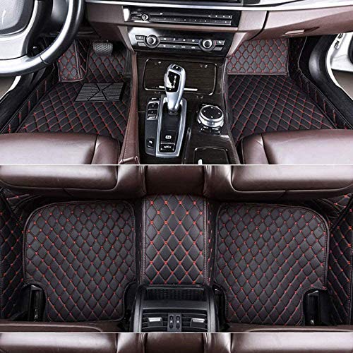 Youthus Alfombrillas De Coche Personalizadas Alfombras De Pie para Audi TT MK1 A1 A2 A3 A4 A5 A6 A7 A8 S4 S5 S8 RS Cobertura Completa Impermeable Antideslizante Alfombra de Cuero Negro Rojo