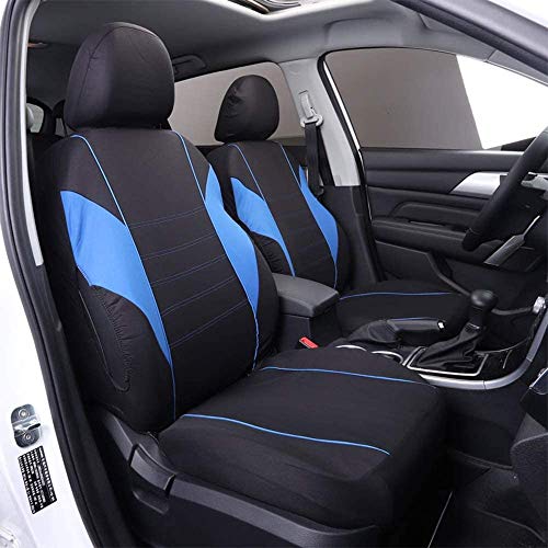 YSHUAI Fundas de asiento de coche de tela de poliéster para Renault Captur Clio 2 4 KADJAR KOLEOS Laguna 2 3 Latitude Logan Modus Safrane Sandero Stepway Talisman, color azul