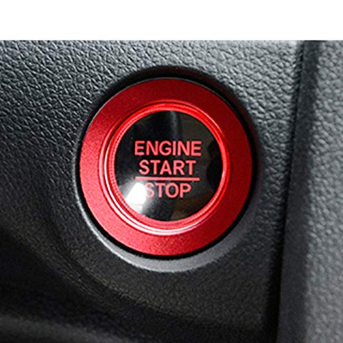 zzwllong Switch Buttonm Botón de Arranque del Coche Círculo Aleación de Aluminio Anillo Perilla Cubierta de Ajuste Altavoz Cubierta del botón del Interruptor de Aire Acondicionado, para Honda Civic