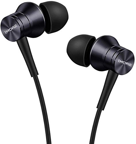 1More - Auriculares estéreo con micrófono y Mando a Distancia (Compatible con iOS y Android E1009), Color Negro, 10.9 x 6.4 x 0.3 cm