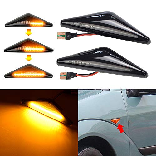 2 intermitentes laterales LED dinámicos con certificado F-ord Focus Mk1 Europe Model 1998-2004, Mondeo MK3 2000-2007 Second Generation 2 intermitentes laterales LED dinámicos con certificado F-ord Focus Mk1 Europe Model 1998-2004, Mondeo MK3 2000-2007 Second Generation