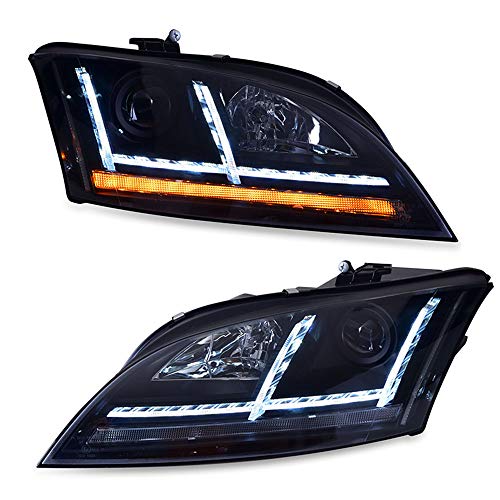 2 unids conjuntos de faros para Audi TT 2006-2013 Bi-Xenon lente proyector doble haz Xenon HID kit con luces LED de circulación diurna 2 unids conjuntos de faros para Audi TT 2006-2013 Bi-Xenon lente proyector doble haz Xenon HID kit con luces LED de circulación diurna