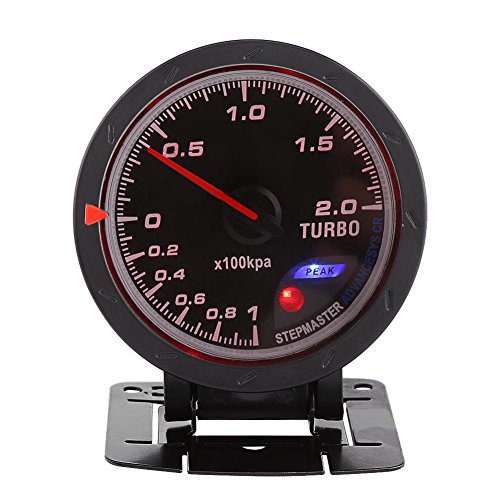 60mm LED Turbo Gauge medidor de impulso, auto aumento de presión de vacío Shell de presión para Auto Racing Car 0-200 Kpa