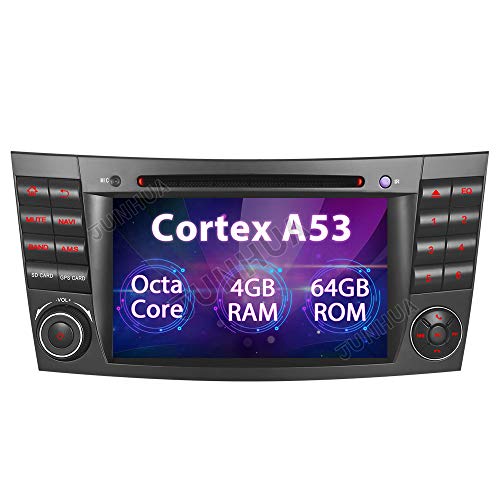 7 pulgadas 8-Core 4 + 64 GB Android 10.0 integrado Carplay + memoria DVD GPS Auto Radio para Mercedes-Benz W211 E200 E220 E240 E270 E280 CLS W219 W350 W500 Navegación 7 pulgadas Radio DAB+ OBD2 4G LTE