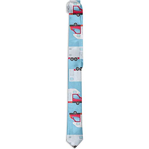 Accesorios de corbata para hombres de moda, regalo de corbata azul para camioneta de autocaravana Happy Bus