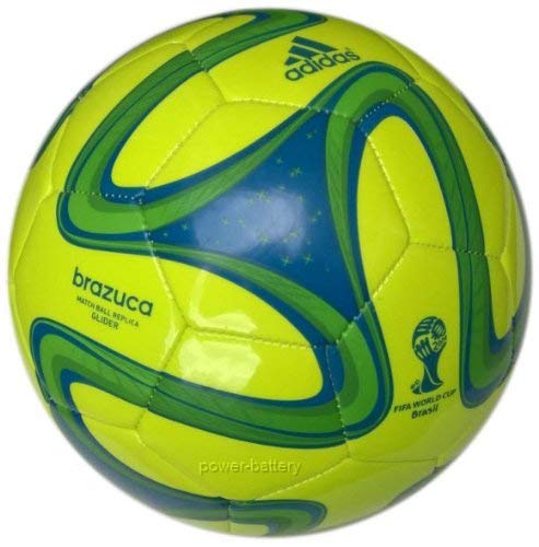 adidas Brazuca Glider S04467 - Balón de fútbol del Mundial de fútbol Brasil 2014 (5), color amarillo, verde y azul