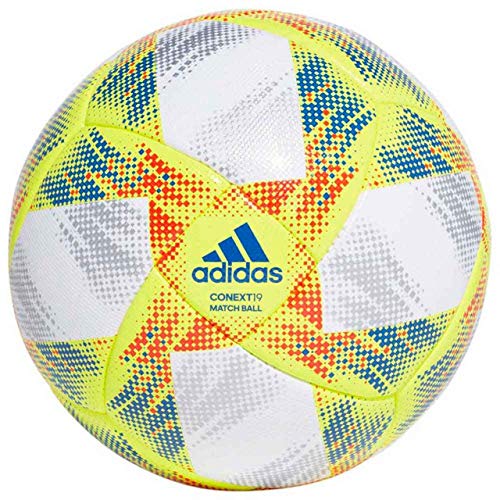 adidas FEF Competition, Balón, White-Solar Yellow-Solar Red-Football Blue, Talla 5