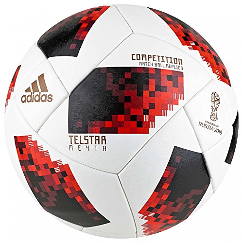 adidas FIFA Campeonato Mundial de Fútbol Knockout Competition Pelota, White/Solred/Black, 5 