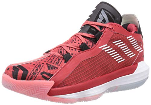 adidas Performance Dame 6 GCA - Zapatillas de baloncesto para hombre, color rojo oscuro y blanco, 10 UK - 44 2/3 EU - 10,5 US