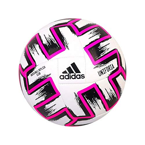 adidas UNIFORIA Club Balón De Fútbol, Adultos Unisex, Blanco/Negro/Color De Rosa De Choque, 4