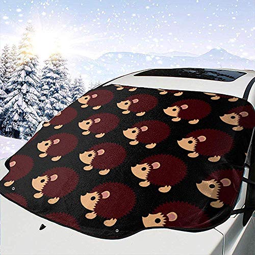 Alice Eva Cute Hedgehog Car Windshield Sun Shade Cover Front Water Sunlight Snow Cover